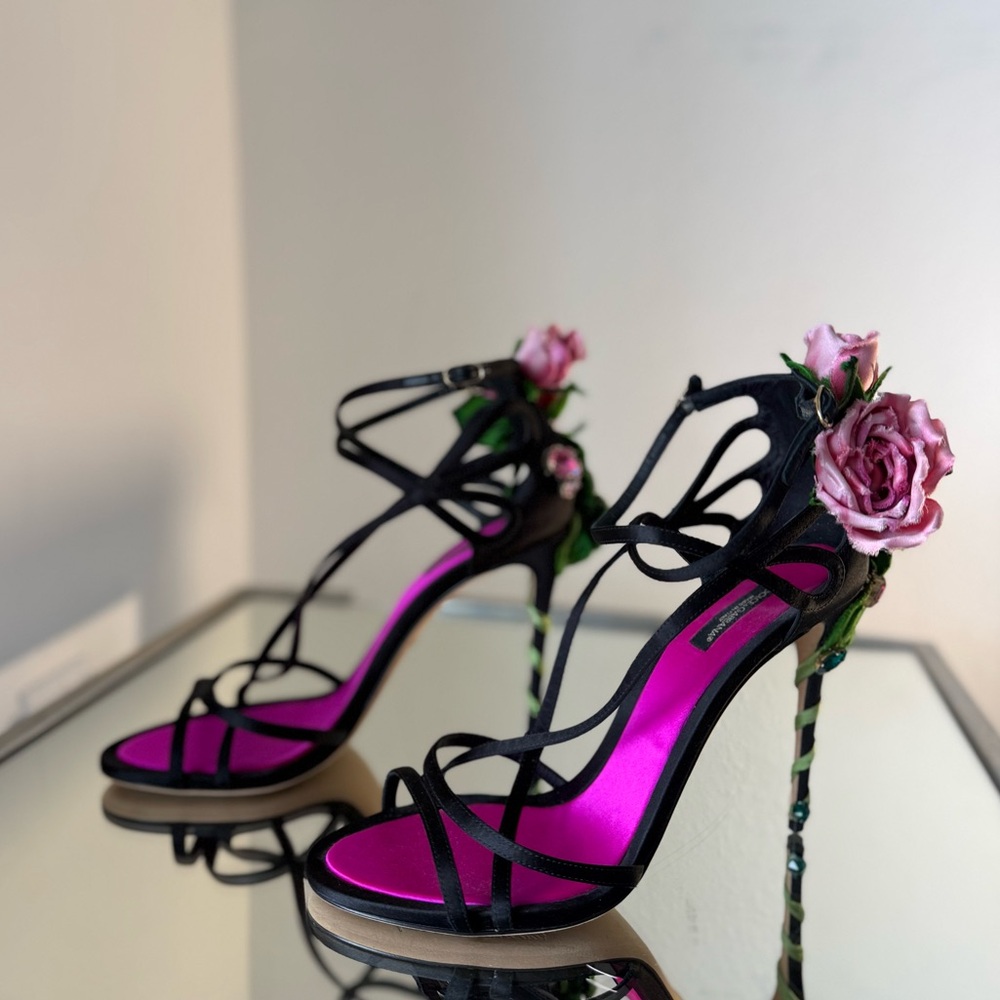 New DOLCE & GABBANA Rose Keira Sandals 40 - Picture 10 of 13